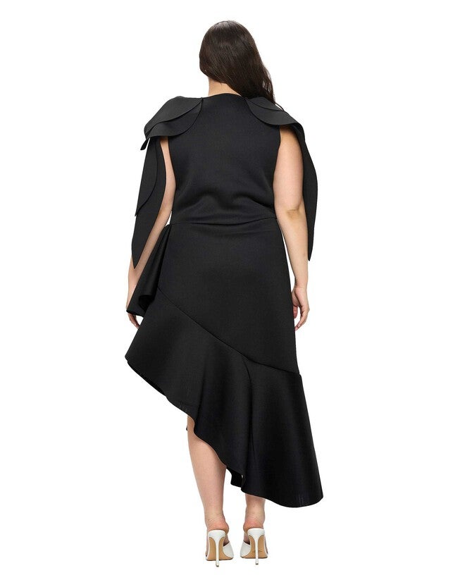 KASKADE RUFFLED NEOPRENE DRESS, , alternate image number 5