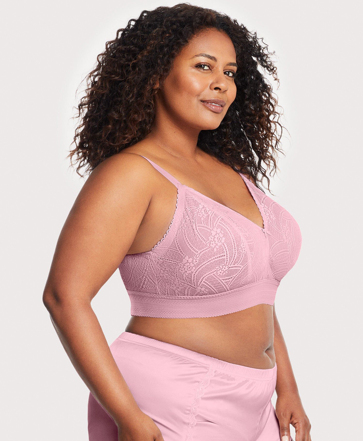 Bramour Gramercy Luxe Lace Bralette, Mauve / Mauve, alternate image number 1