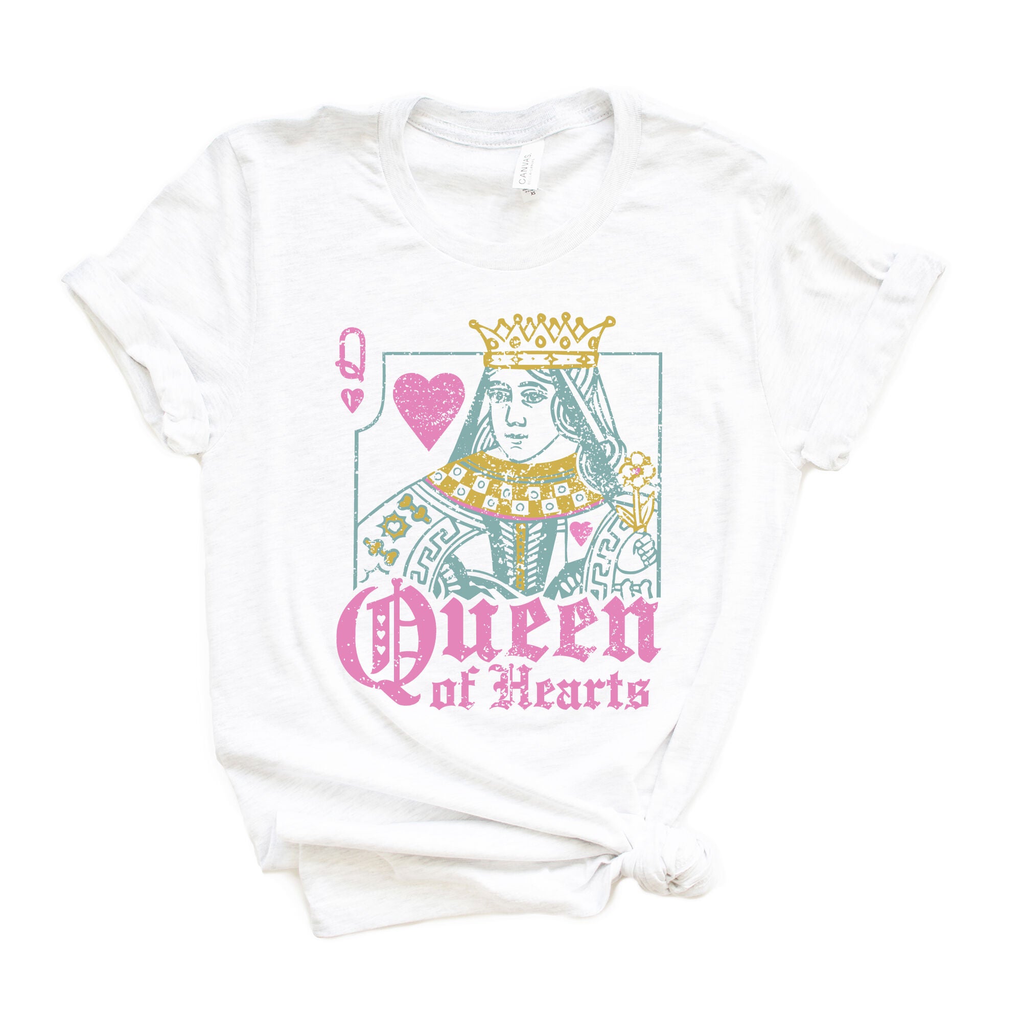 Queen Of Hearts Short Sleeve Graphic Tee, White / White, hi-res image number 0