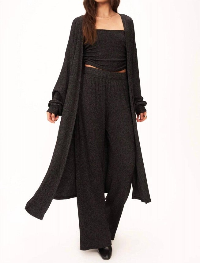 CATCH FLIGHTS MAXI RIB CARDI IN BLACK, Black / Black, hi-res image number 0
