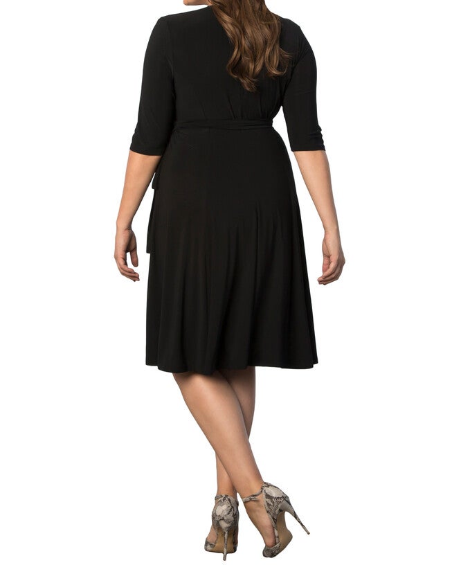 Essential Wrap Dress, BLACK NOIR / Black, alternate image number 3