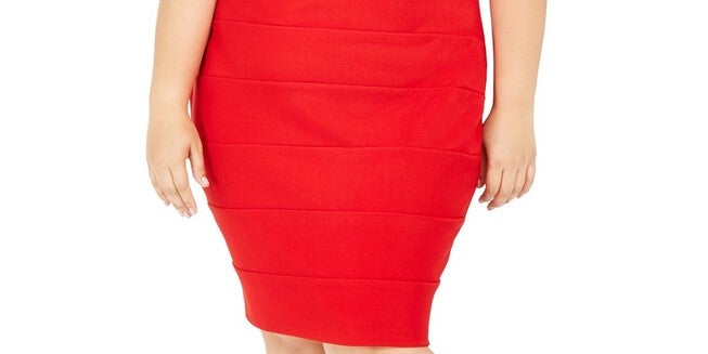 Emerald Sundae Women's Trendy Plus Size Cold-Shoulder Bandage Dress Red Size 3 Extra Large, Red / Red, alternate image number 2