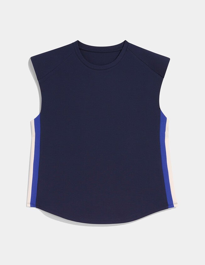 Side Striped Sleeveless Top, , alternate image number null