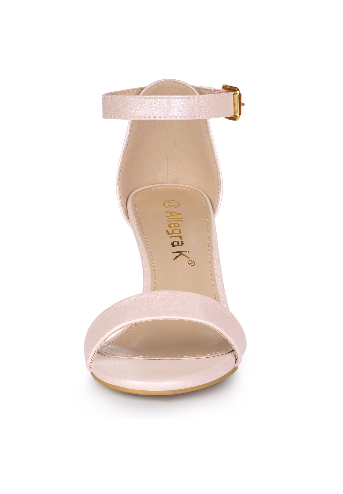 Open Toe Kitten Heeled Ankle Strap Sandals, Pink / Pink, alternate image number 1