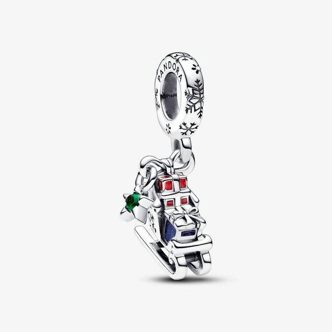 CHRISTMAS SLEIGH CHARM IN SILVER, Silver / Silver, hi-res image number null