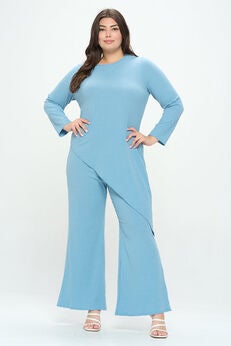 ASYMMETRICAL RIB LOUNGEWEAR SET