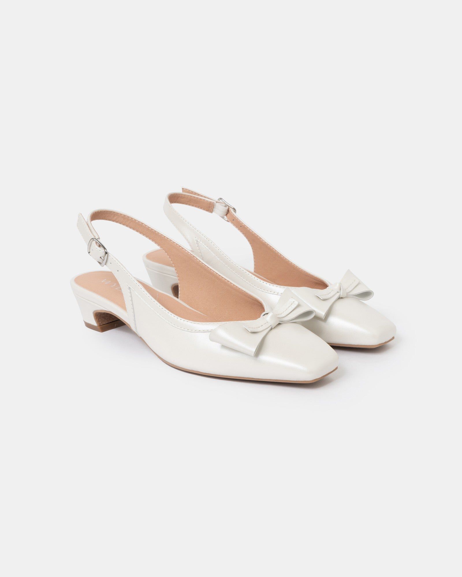 Ivy Bow Bridal Heels, Pearl White / White, alternate image number 1