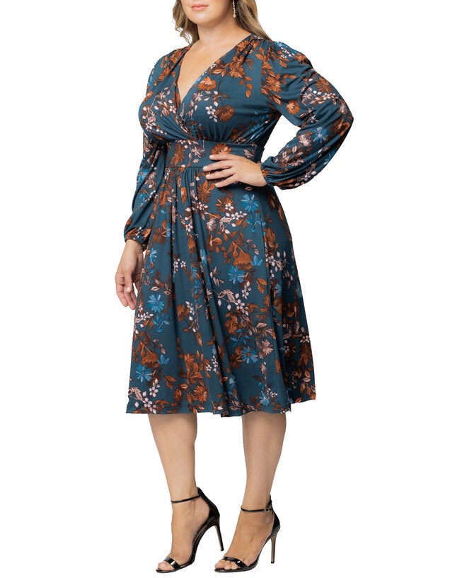 Diana Long Sleeve Dress, TEAL BLUE ASTERS / Teal, alternate image number null