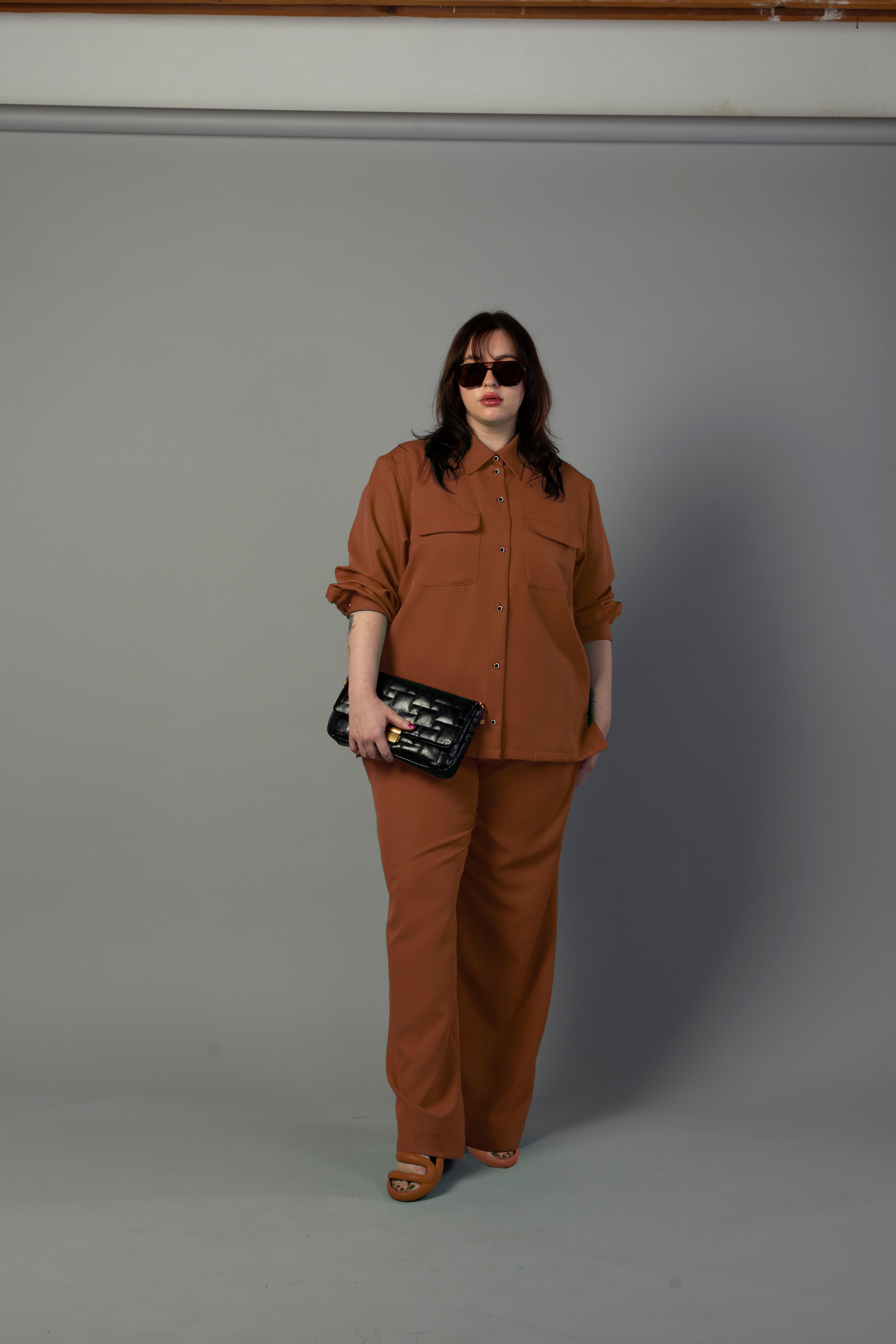 Riley Wide Pajama Style Pant, Terracotta / Terracotta, alternate image number 1