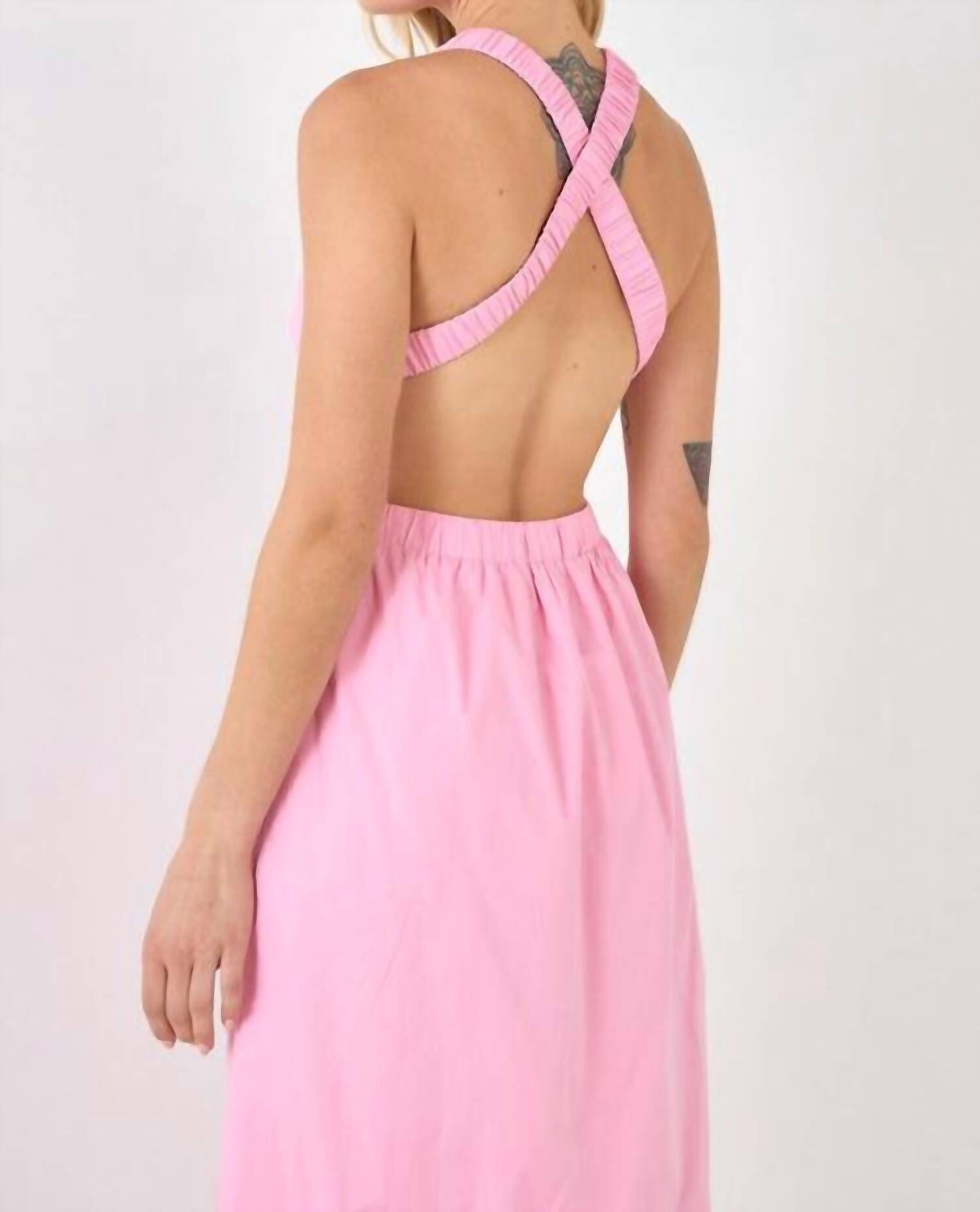 SLEEVELESS MAXI DRESS IN PINK, , alternate image number 5
