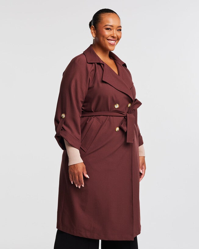 Noella Brown Trench Coat, , alternate image number null
