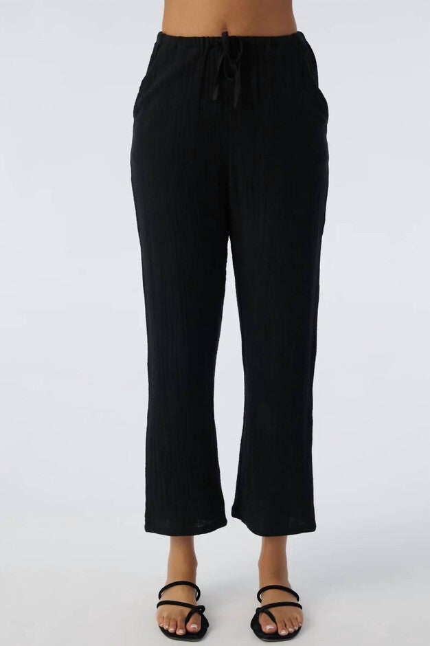 O'NEILL BRENDA DOUBLE GAUZE PANTS IN BLACK, Black / Black, hi-res image number null