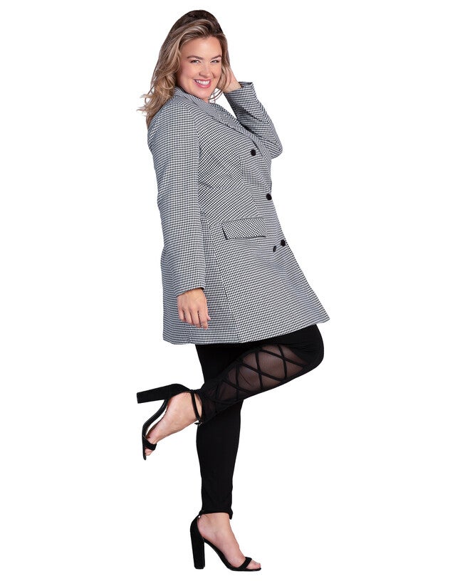 ILA Houndstooth Double-Breasted Mini Blazer Dress, , alternate image number 5
