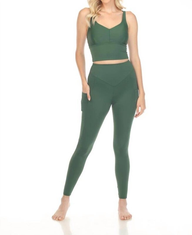 Yolanda Yoga Leggings in Forest Green, Forest Green / Forest Green, hi-res image number null
