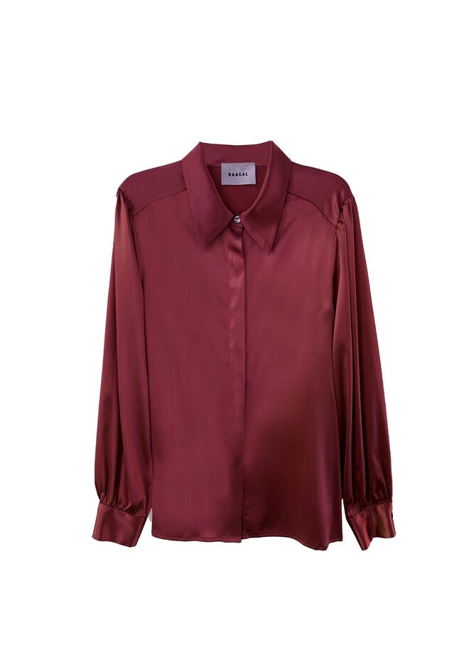 Sigourney Blouse - Burgundy Silk, Burgundy / Burgundy, hi-res image number null