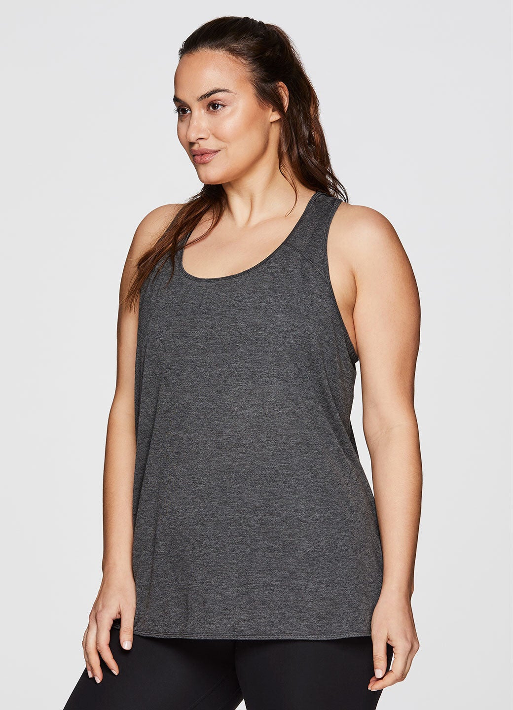 Prime Relaxed Twist Back Tank Top, Charcoal / Charcoal Grey, alternate image number 4