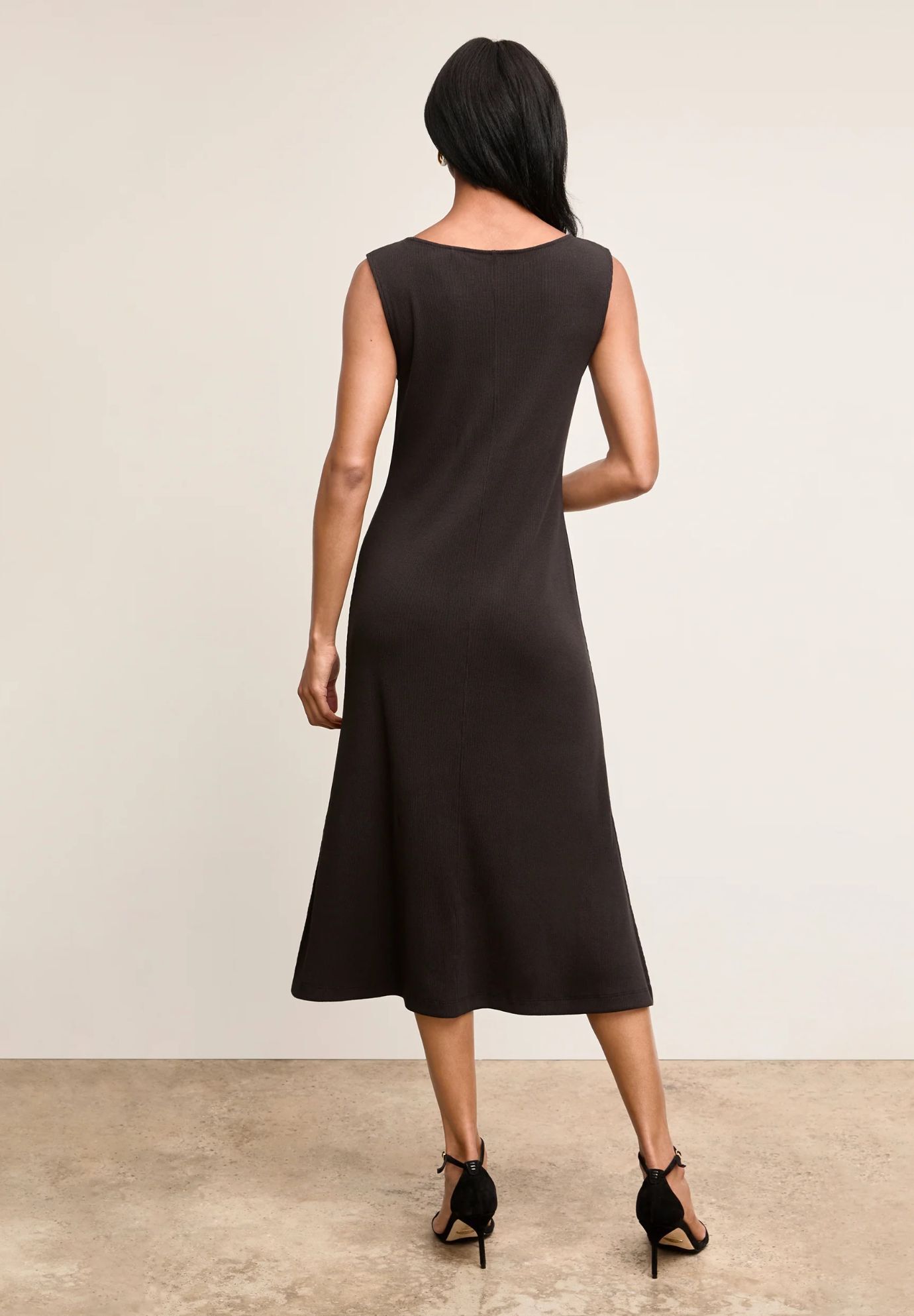 Milano Drape Dress - Plush Pima, Black / Black, alternate image number 1