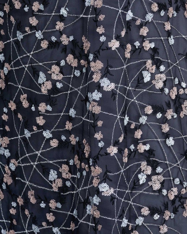 Rhea Embroidered Mesh Dress, Multi / Charcoal Grey, alternate image number null