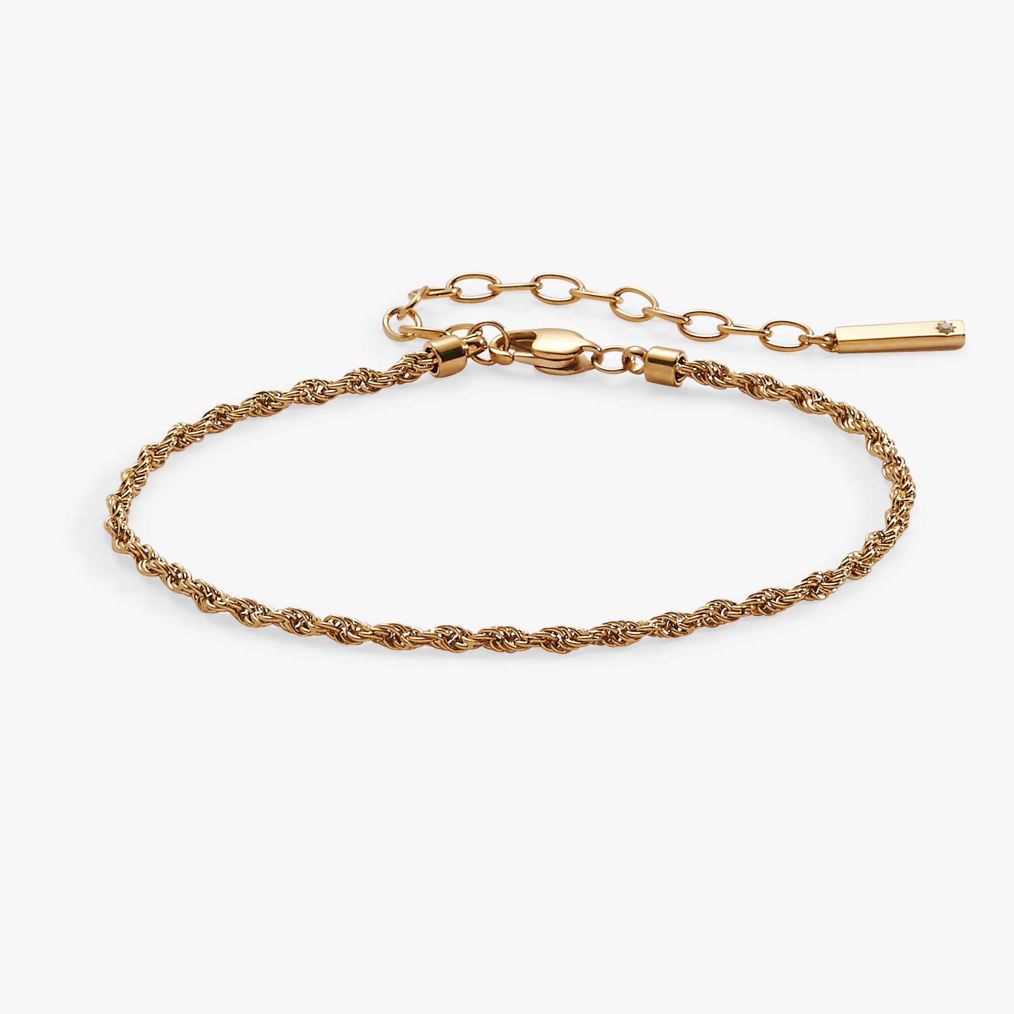 Mini Rope Chain Bracelet, Gold / Gold, hi-res image number 0