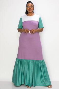 AMI COLORBLOCK MAXI DRESS