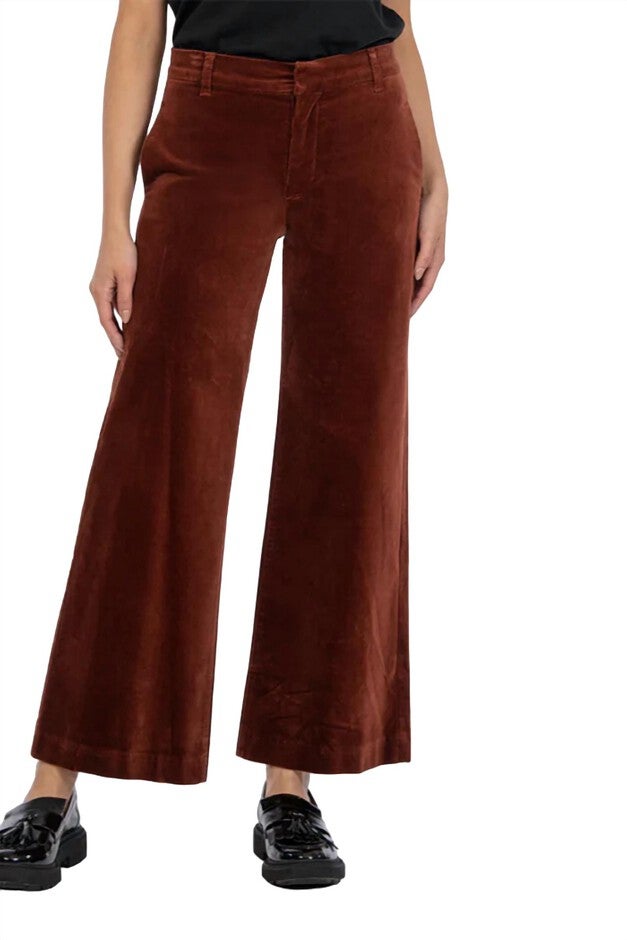 Meg High Rise Velveteen Trouser, Brick / Brown, hi-res image number 0
