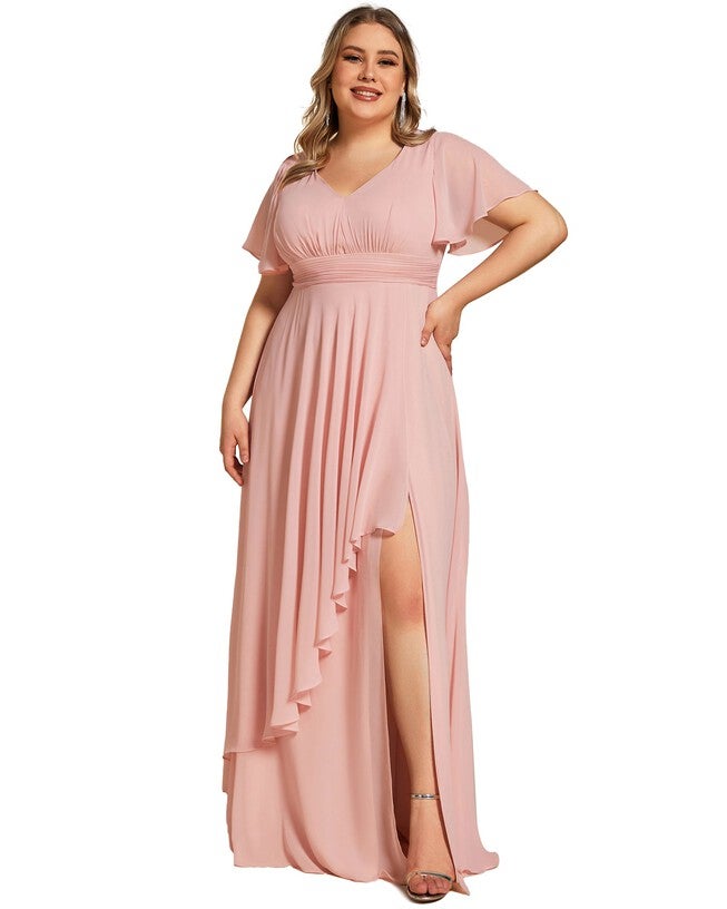 Floral Applique Sleeveless Chiffon Long Formal Evening Dress, , alternate image number 7