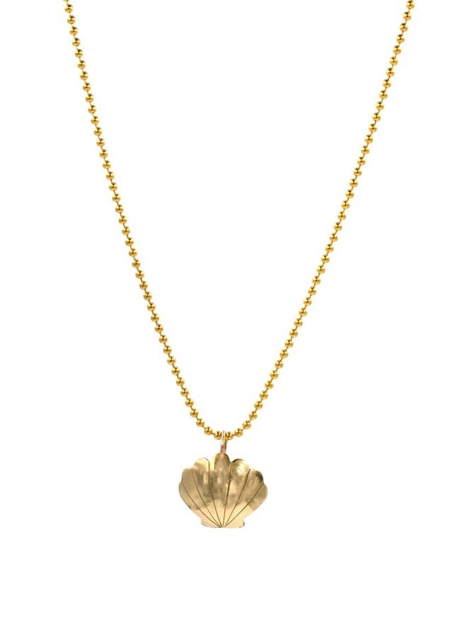 DOME SHELL NECKLACE IN GOLD, Gold / Gold, hi-res image number null