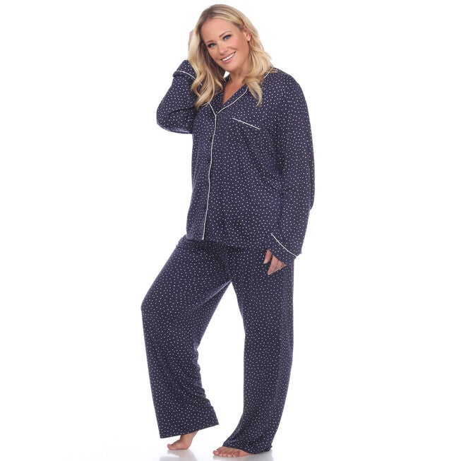Long Sleeve Pajama Set, Navy / Navy, alternate image number 3