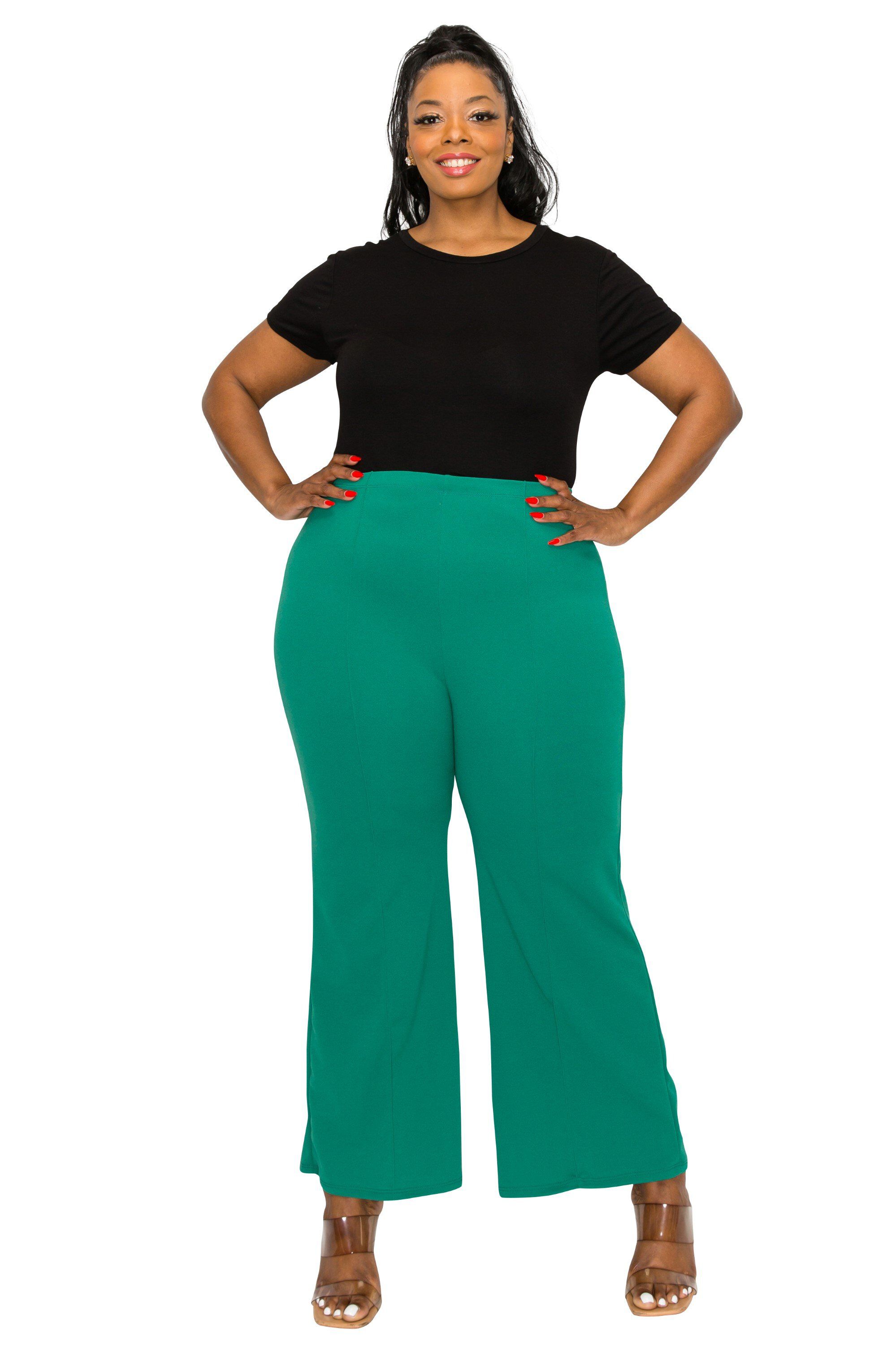 BLAKE PINTUCK PANTS, Kelly Green / Kelly Green, hi-res image number 0