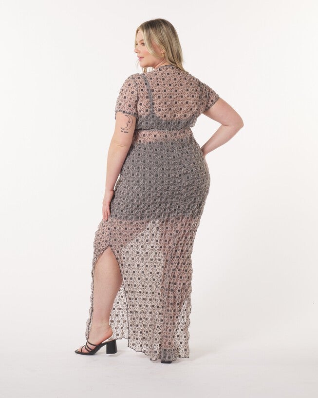 Daisy Maxi Dress in Lace Mesh, Lace Mesh / Black, alternate image number null