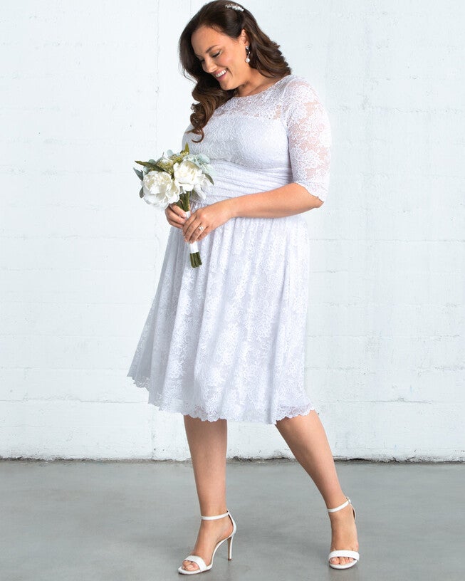 Aurora Lace Wedding Dress, WHITE / White, alternate image number 3