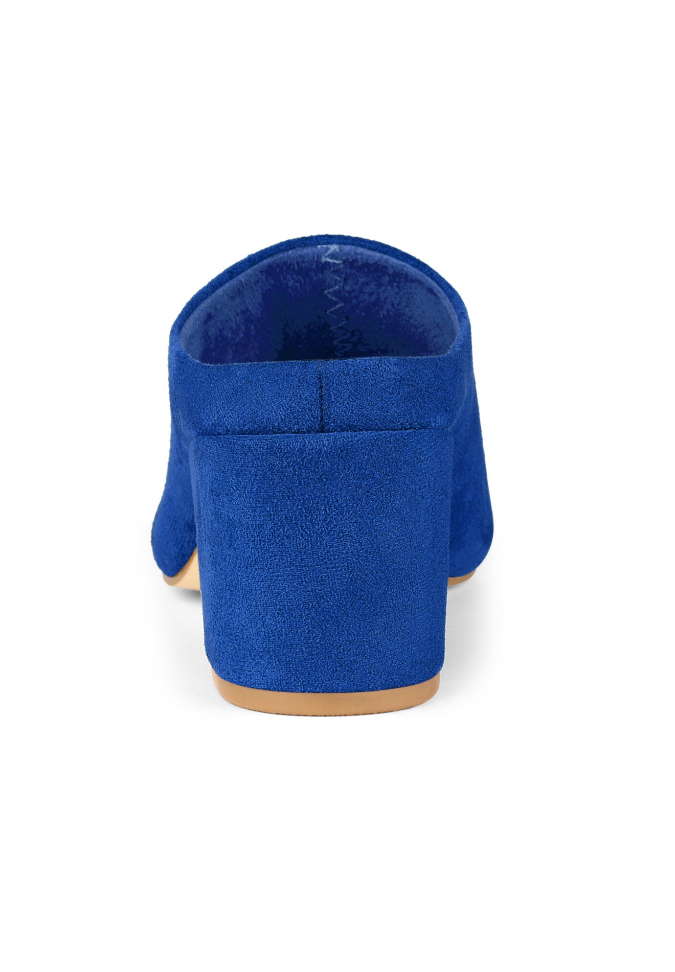 Pointed Toe Slip On Block Heel Slide Mules, Royal Blue / Royal Blue, alternate image number 1