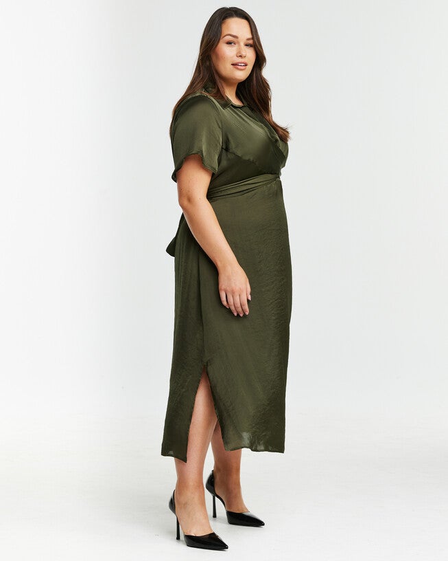 Oasis Dress, Olive / Olive Green, alternate image number 2