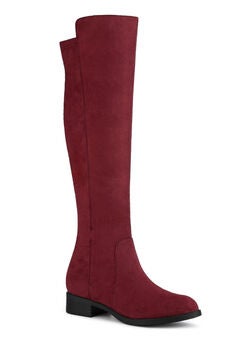 Side Zipper Chunky Heels Knee High Boots
