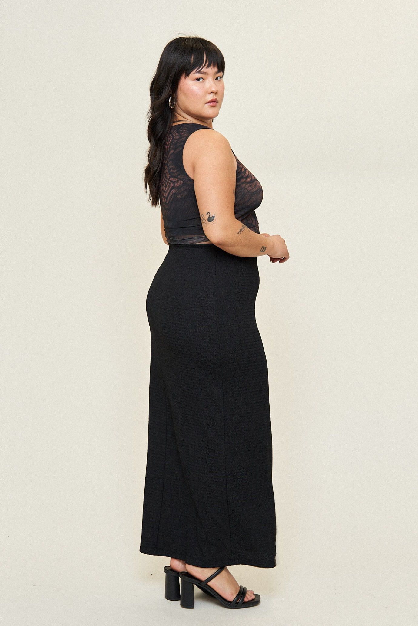 Alex Maxi Skirt, Black / Black, alternate image number 2