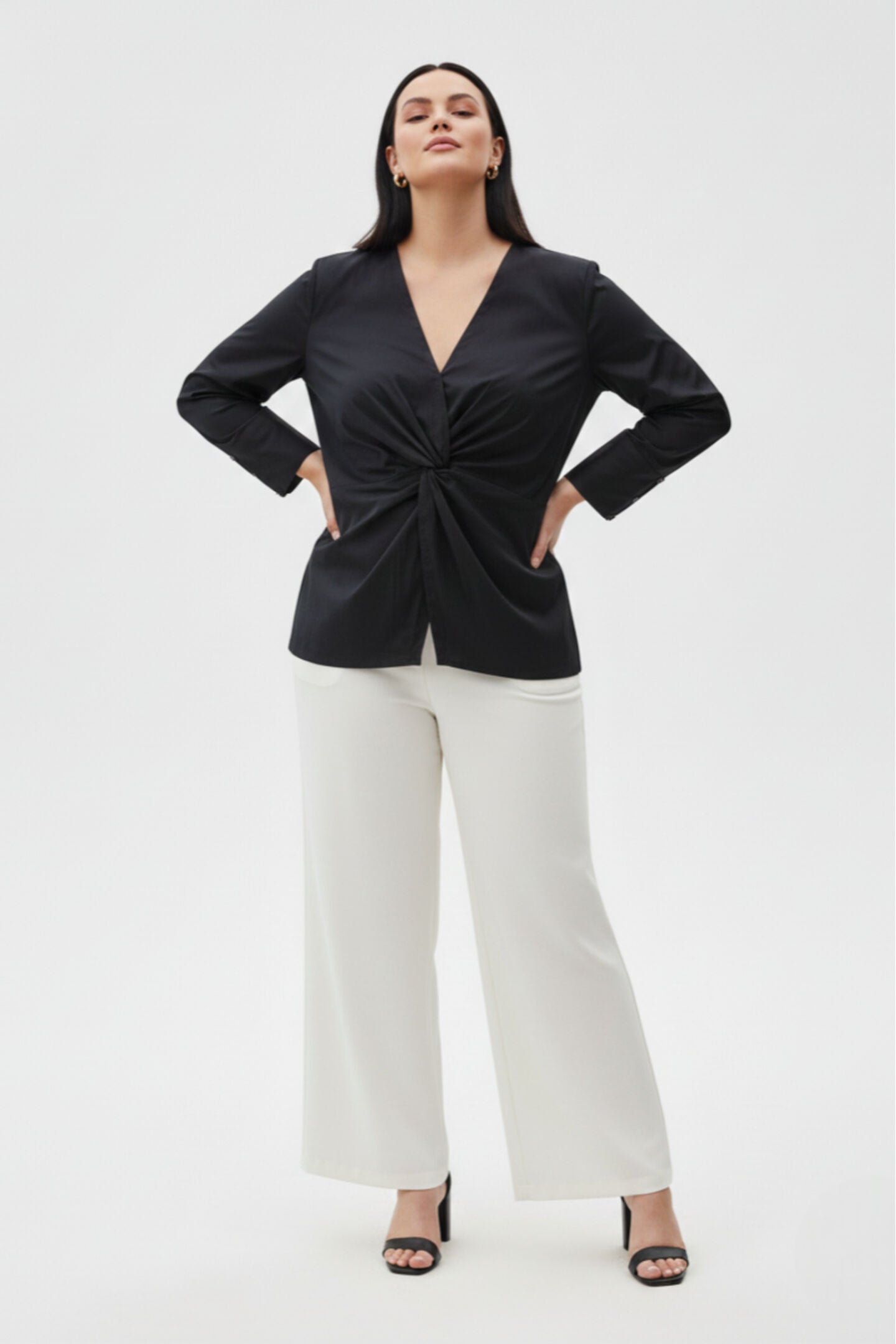 Front Twist Top, Black / Black, hi-res image number 0