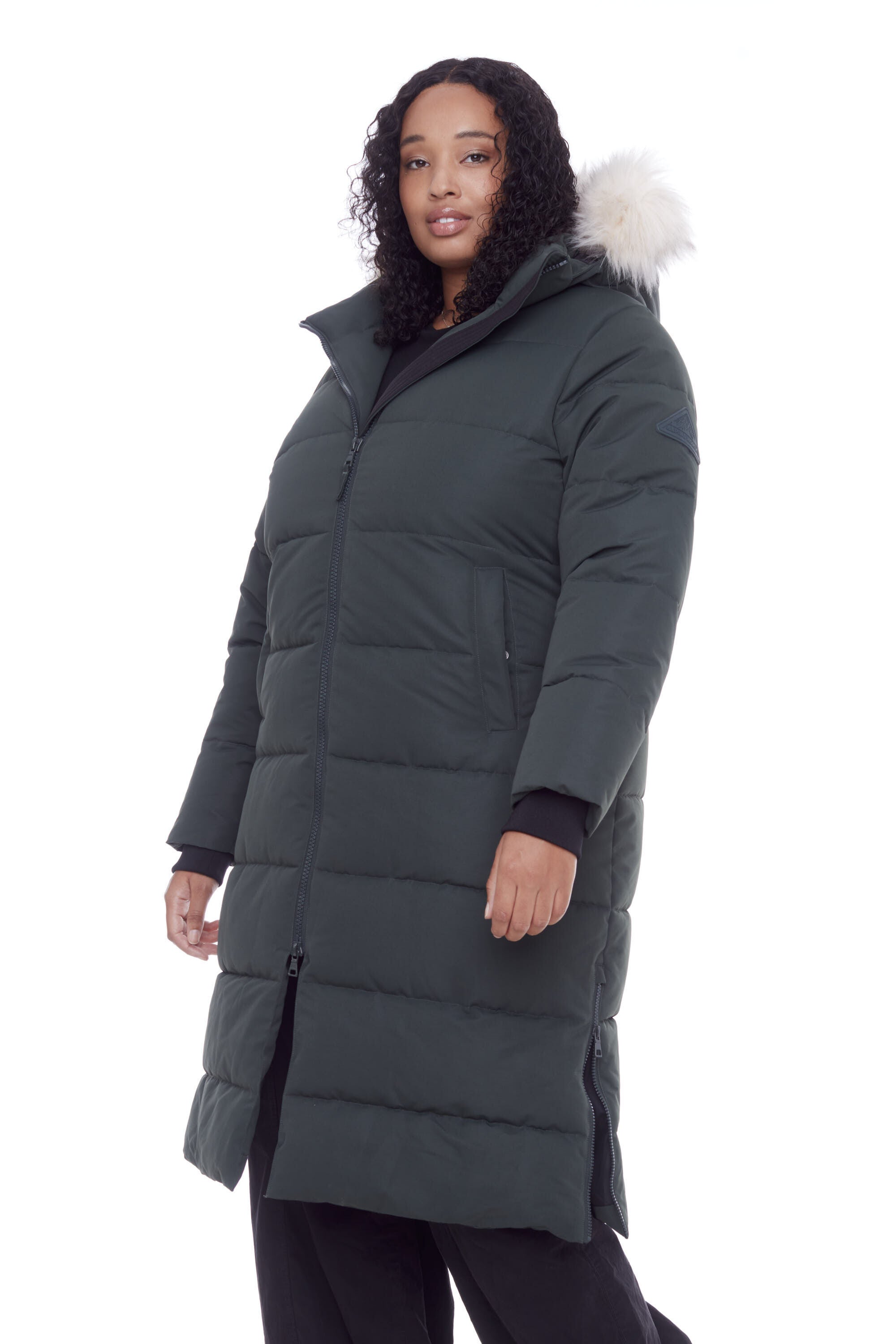 Women&#39;s Plus Size - KLUANE | Vegan Down Recycled Ultra Long Winter Parka, Water Repellent, Green / Quetzal Green, alternate image number 2
