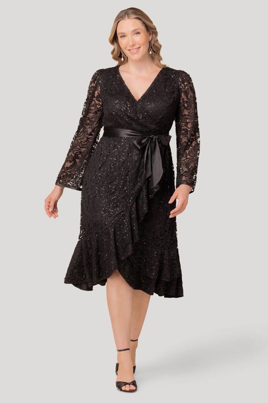 Cosmopolitan Sequin Lace Cocktail Dress, Onyx / Black, hi-res image number 0