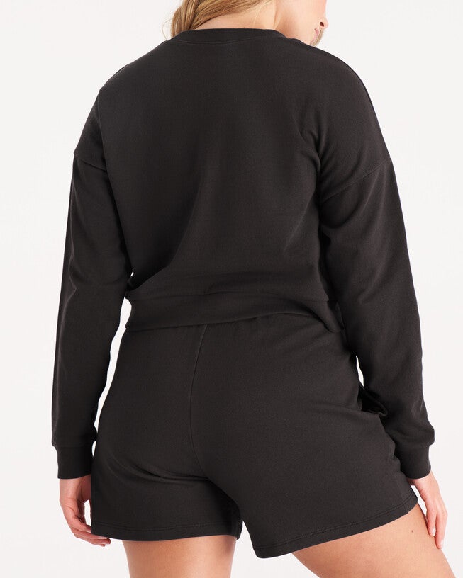 The Crop Sweatshirt, Vintage Black / Black, alternate image number 2