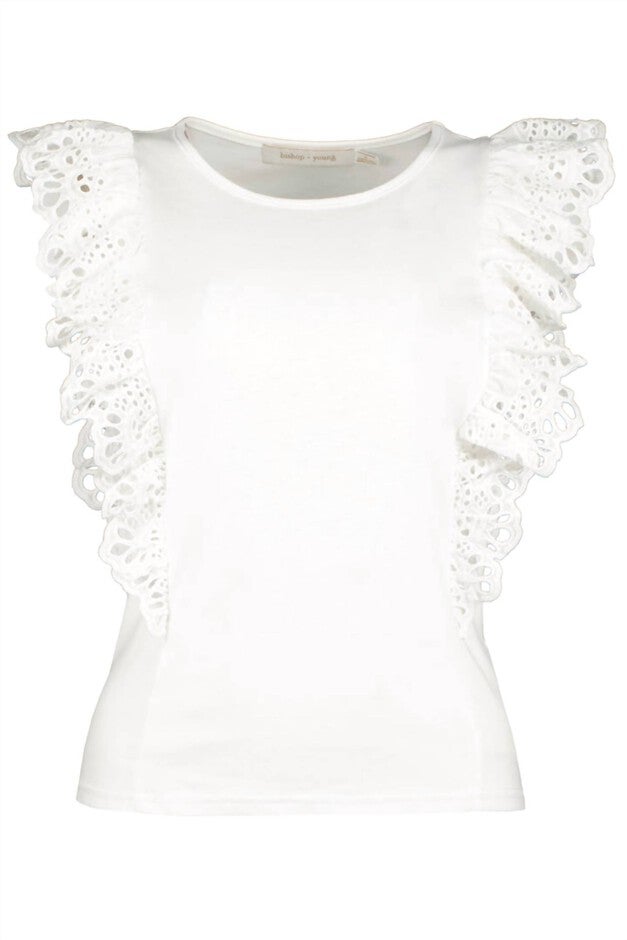 BRUNA EYELET TEE IN SALT, Salt / White, hi-res image number 0