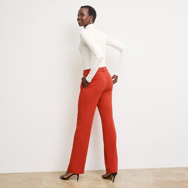 Axam Layering Turtleneck - Contrast Organic Ribbed Pima Cotton, IvoryRed / White, alternate image number 4
