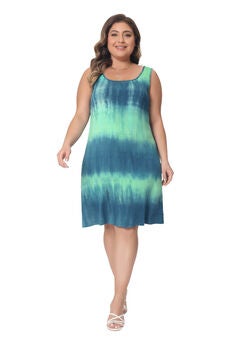 Summer Sleeveless Tie Dye Tank Loose Sundress