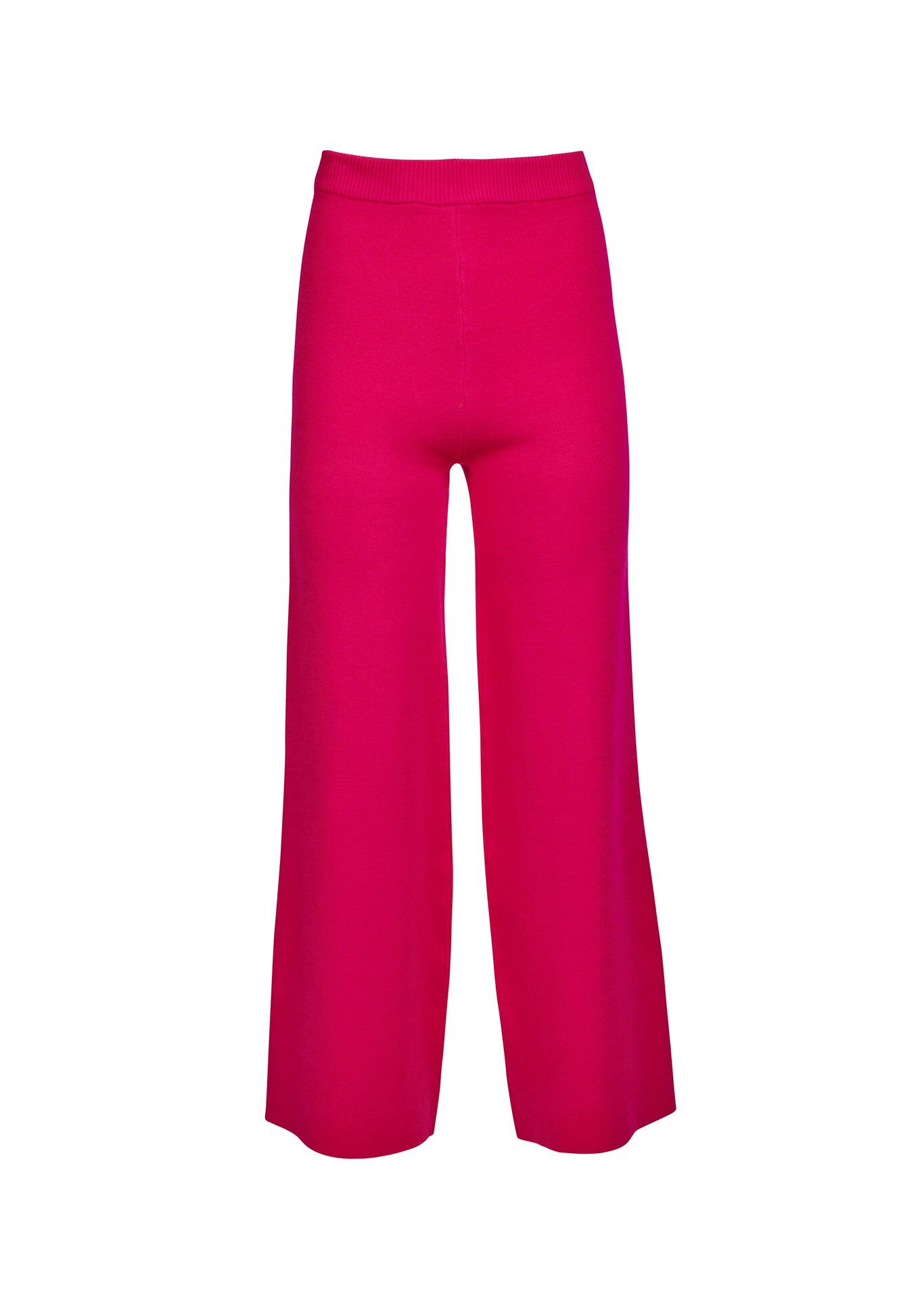 Knit Wide Leg Cropped Pant, Pink / Magenta, hi-res image number 0