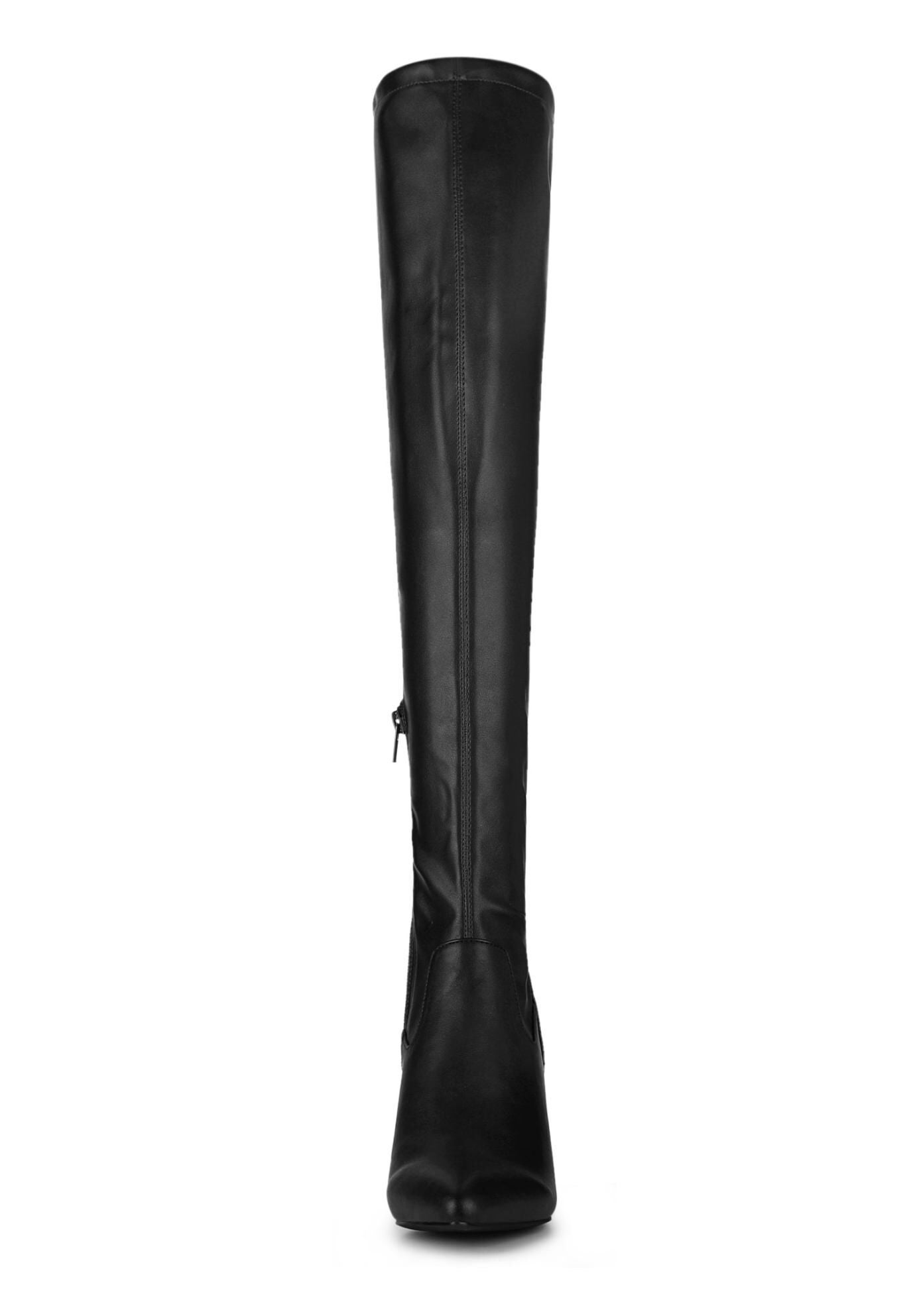 Thigh High Boot Block Heels Over The Knee High Boots, Black / Black, alternate image number 1