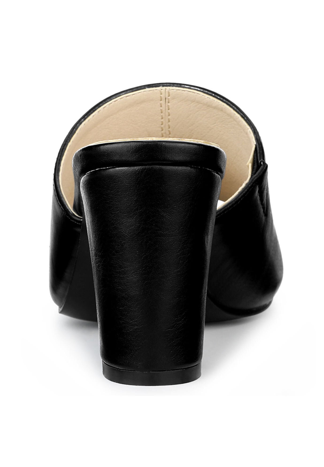 Slip On Block Heel Slide Sandals, Black / Black, alternate image number 3