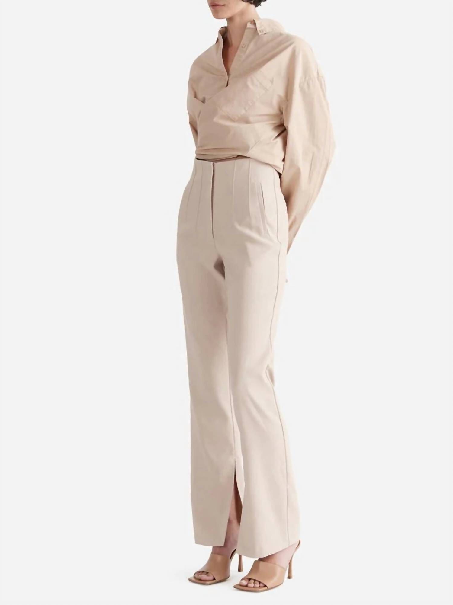 HALLE SPLIT LEG PANT IN CREAM, , alternate image number 5