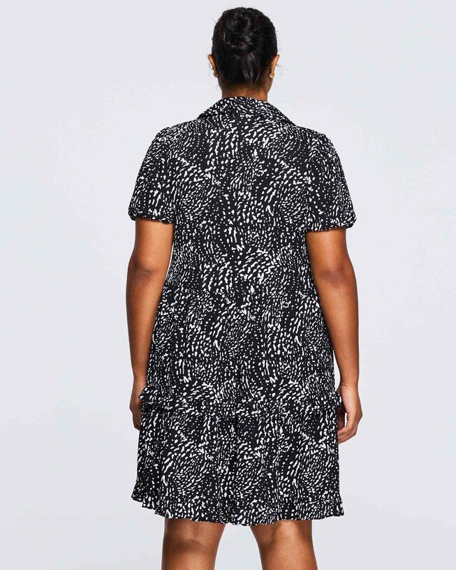 Speckle Spot Collared Dress, , alternate image number null