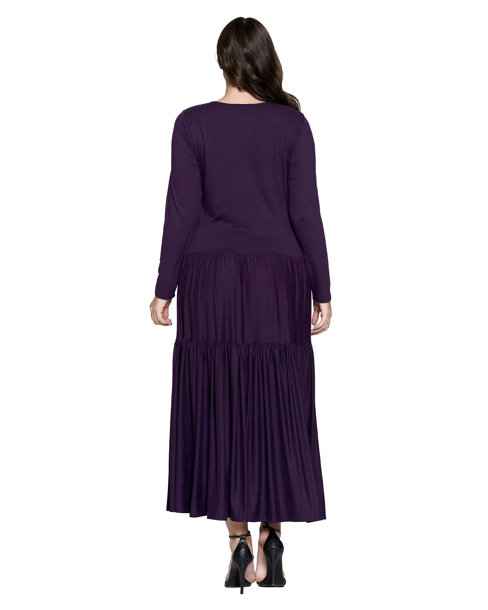 Tiered Maxi Dress, Eggplant / Purple, alternate image number 1