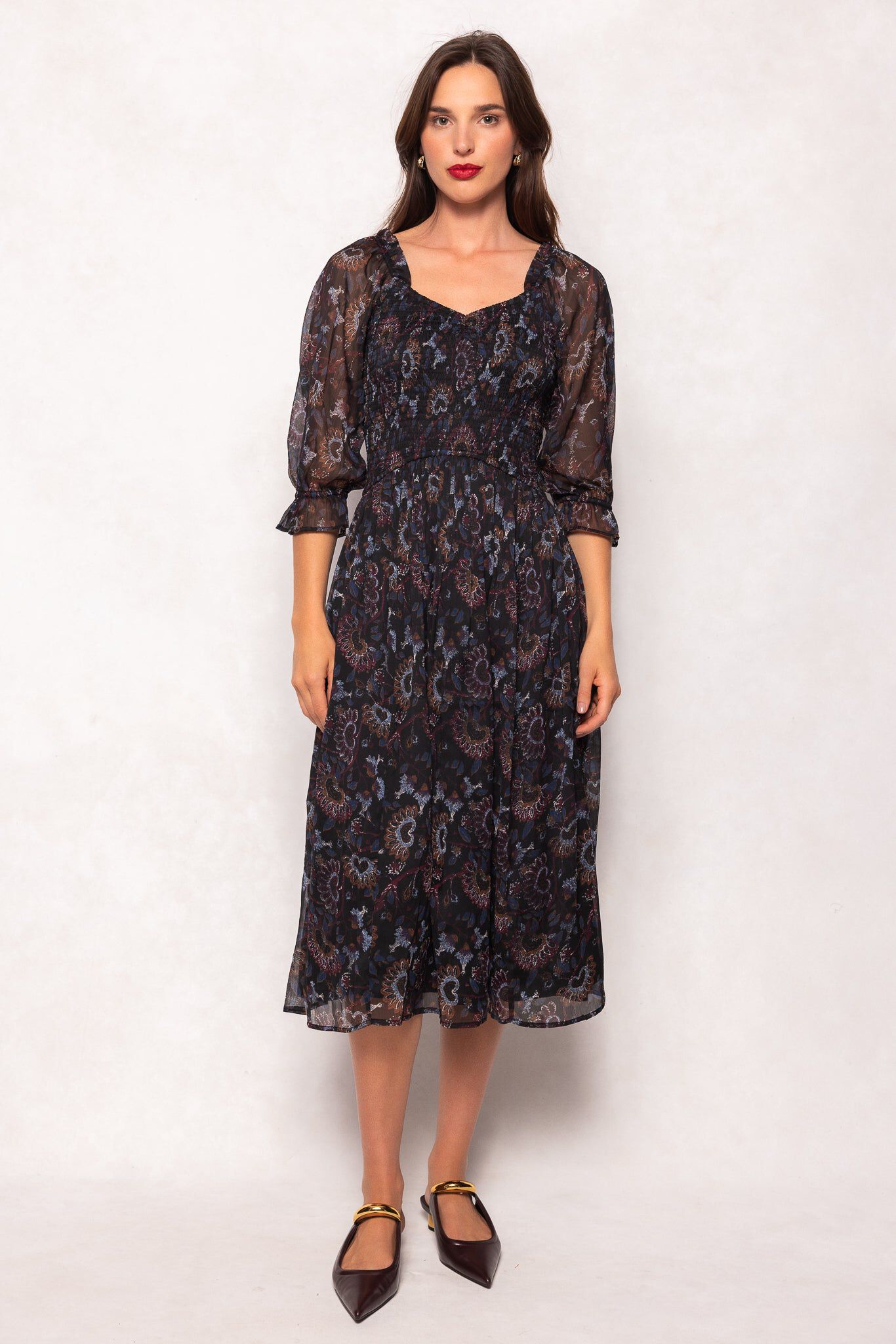 Maddison Dress, Enchanted Floral / Black, alternate image number 2