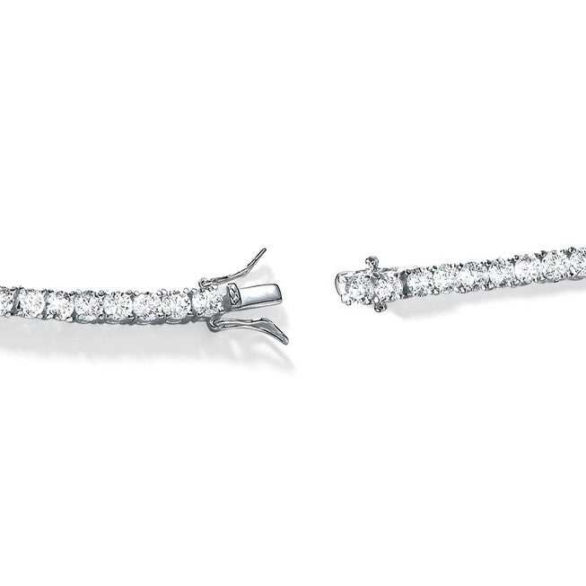13.32 TCW Princess-Cut Cubic Zirconia .925 Sterling Silver Tennis Bracelet, White / White, alternate image number 1